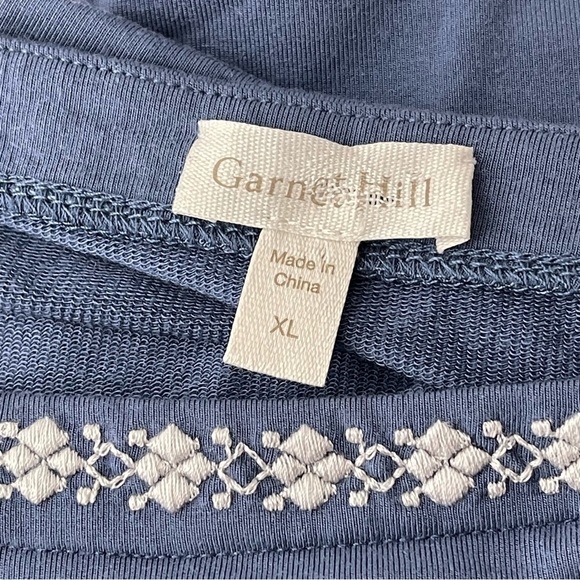 Garnet Hill Dress XL Casual Pull On 3/4 Sleeve Cottagecore Boho Embroidered Soft - Picture 11 of 12